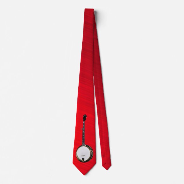 BANJO-TIE-ON BORSTAT RÖTT KÖRSBÄR SLIPS (Framsida)