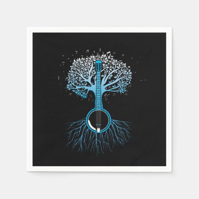 Banjo Tree Country Music Bluegrass Musician Gift Pappersservett (Framsidan)