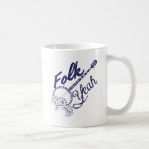 Banjoen för musik för Wellcoda Folk Yeah steg de Kaffemugg