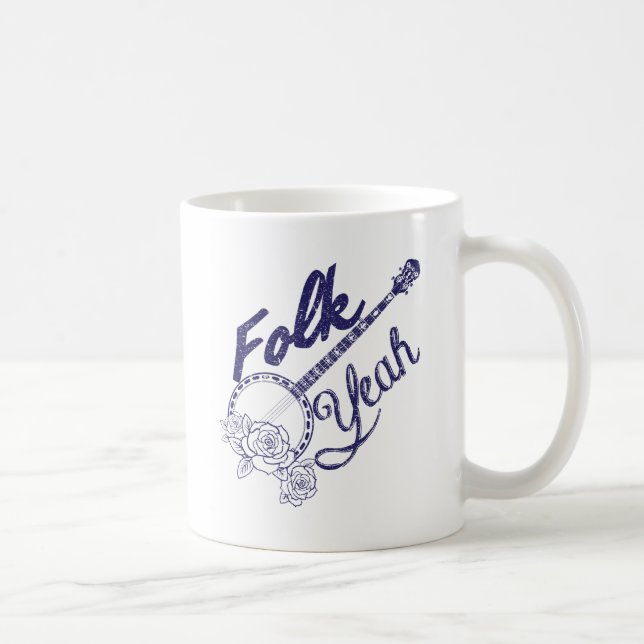 Banjoen för musik för Wellcoda Folk Yeah steg den Kaffemugg (Höger)