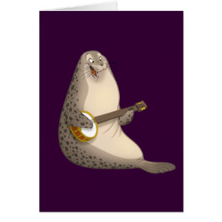 Banjoen Strummin förseglar kortet (tom insida) Hälsningskort