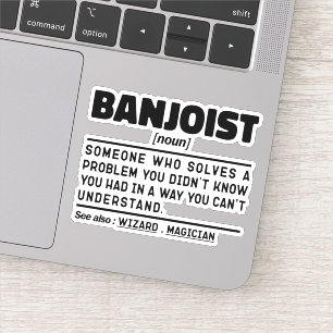 Banjoist Substantiv Definition Orkester Medlem Mus Klistermärken