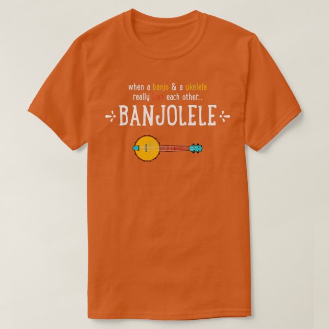 Banjolele Banjo Ukulele Funny Skriv ut T Shirt (Design framsida)