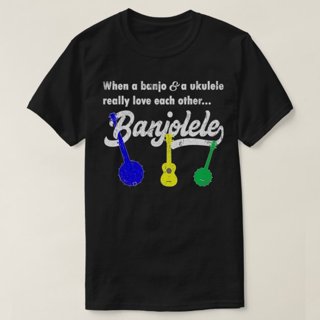 Banjolele Banjo Ukulele Funny T Shirt (Design framsida)