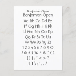 Banjoman Open - Zazzle Font Sampler Lakan Vykort