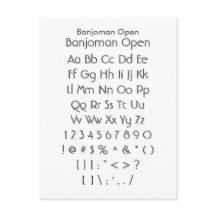 Banjoman Open - Zazzle Font Sampler Lakan