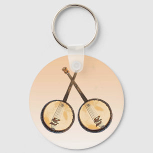 Banjomusik instrumenterar Keychain Nyckelring