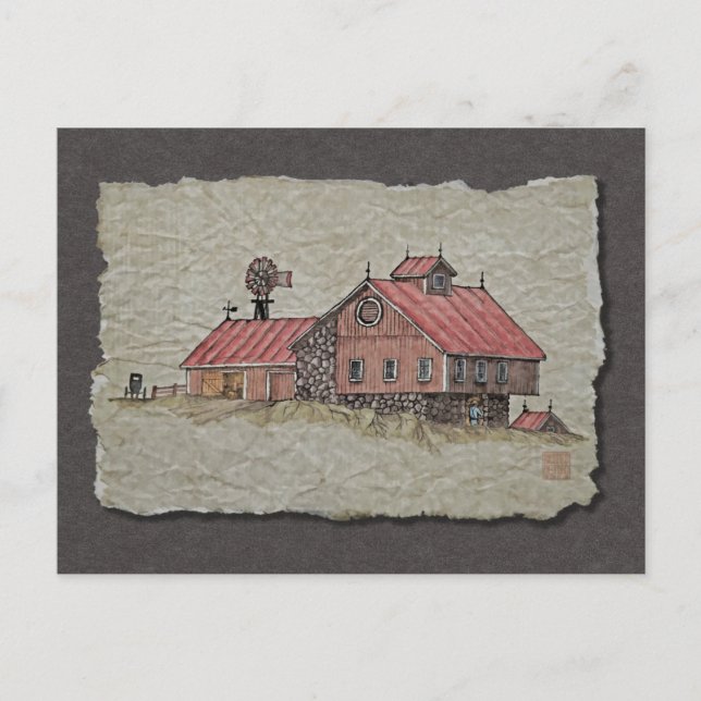 Bank Barn & Kvarn Vykort (Framsida)