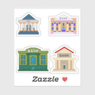 Bank Byggnads Stickers Klistermärken