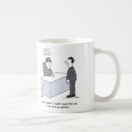 Bank Loans Department Banker har drabbats som en R Kaffemugg