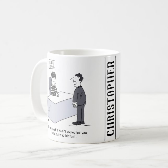 Bank Loans Department Banker har drabbats som en R Kaffemugg (Framsida vänster)