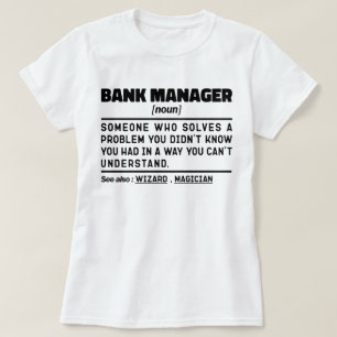 Bank Manager Noun Definition Finance Gift Worker T Shirt