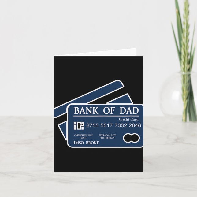 Bank Of Dad Credit Card Imso Broke Funny Dad Joke  Kort (Framsida)
