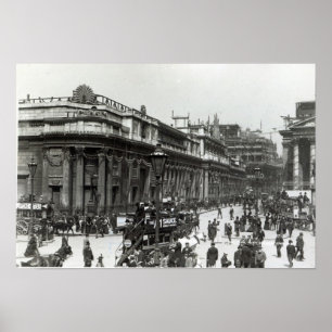 Bank of England dekorerat för drottning Poster