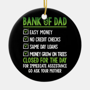 Bank of Pappa Funny Fars dag Julgransprydnad Keramik