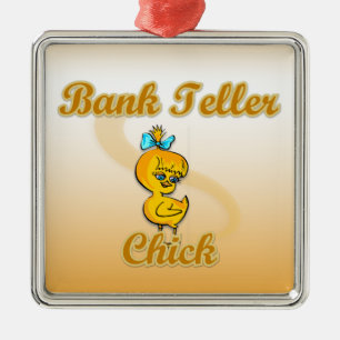Bank Teller-Chick Julgransprydnad Metall