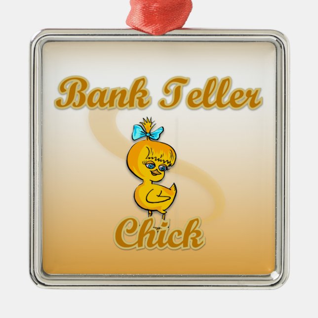 Bank Teller-Chick Julgransprydnad Metall (Framsidan)