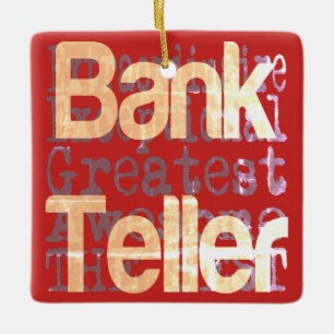 Bank Teller Extraordinaire Julgransprydnad Keramik
