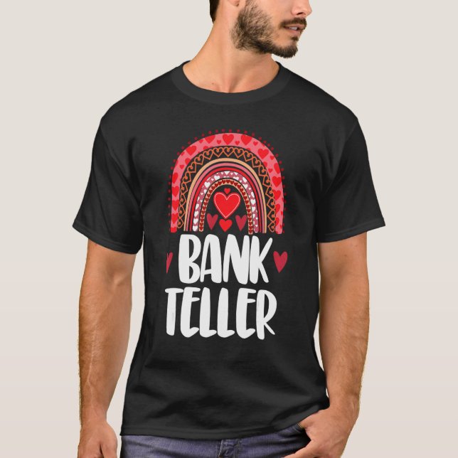 Bank Teller Rainbow Women Valentine Rainbow Kärlek T Shirt (Framsida)