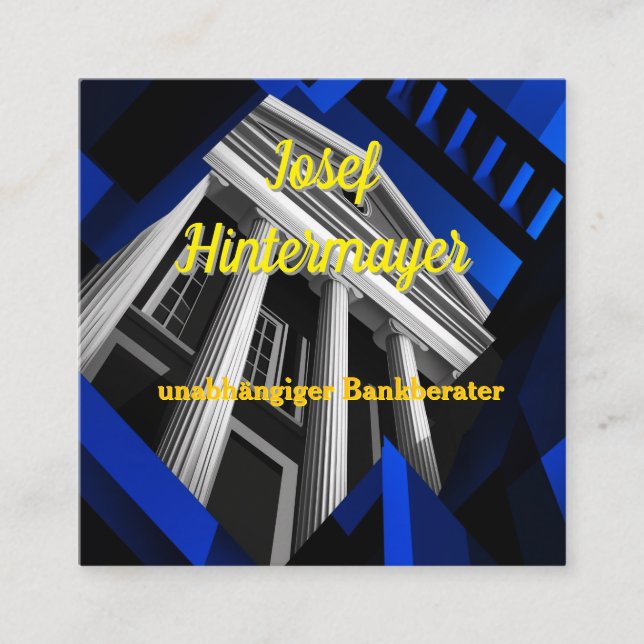 Bankberater, BankangestellterVisitenkarte Fyrkantigt Visitkort (Framsida)
