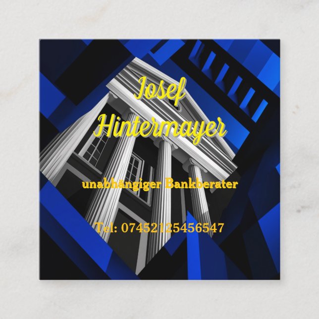 Bankberater, BankangestellterVisitenkarte Tilläggskort (Framsida)