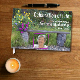 Bänkblommor Firande av Livet Anpassad Foto Gästböcker