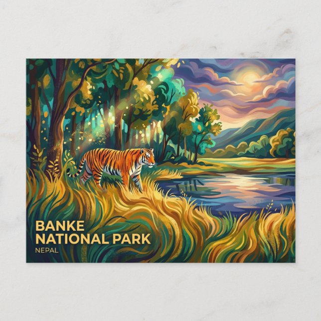 Banke nationalpark Nepal Vykort (Framsida)