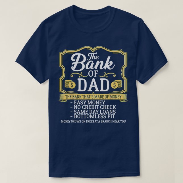 Banken Pappa växer på Träd Fars dag  T Shirt (Design framsida)