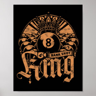 Banken Shot Kung med 8 boll Poster
