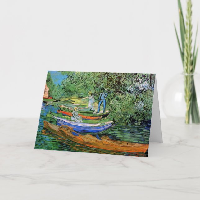 Banken vid Oise i Auvers av Vincent van Gogh Kort (Framsida)