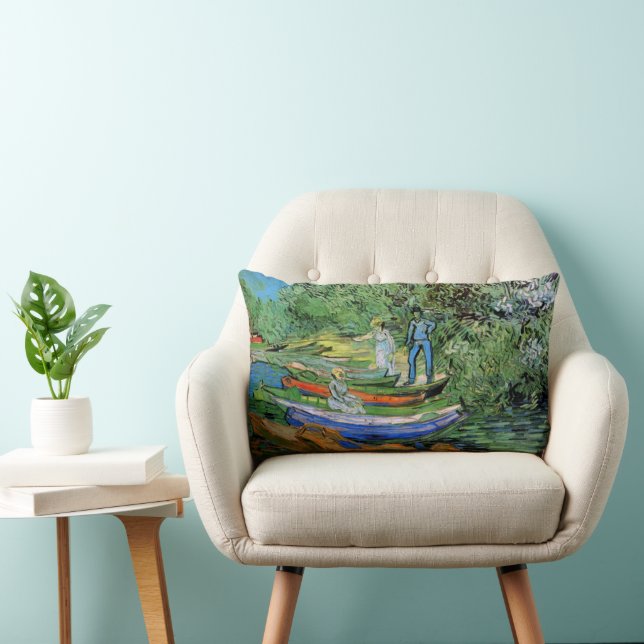 Banken vid Oise i Auvers av Vincent van Gogh Lumbarkudde (Stol)
