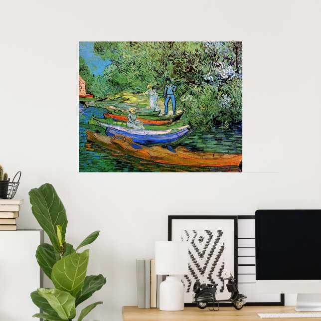 Banken vid Oise i Auvers av Vincent van Gogh Poster (Hemmakontoret)