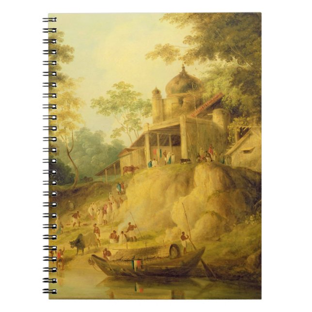 Banker av Gangesen, c.1820-30 (olja på kanfas) Anteckningsbok (Framsidan)