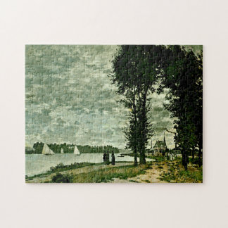 Banker av Seine Argenteuil Monet Fine Art Pussel