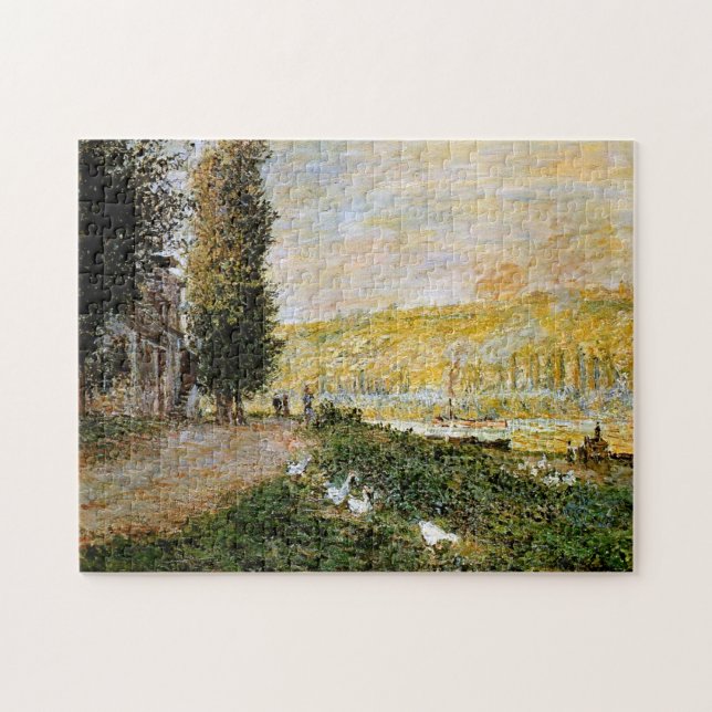 Banker av Seine, Lavacourt Monet Fine Art Pussel (Horisontell)