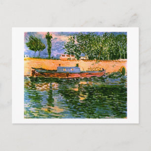 Banker av Seine med Boats Van Gogh Fine Art Vykort