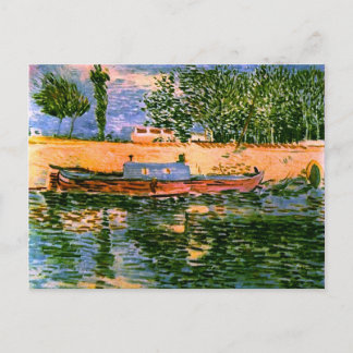 Banker av Seine med Boats Van Gogh Fine Art Vykort