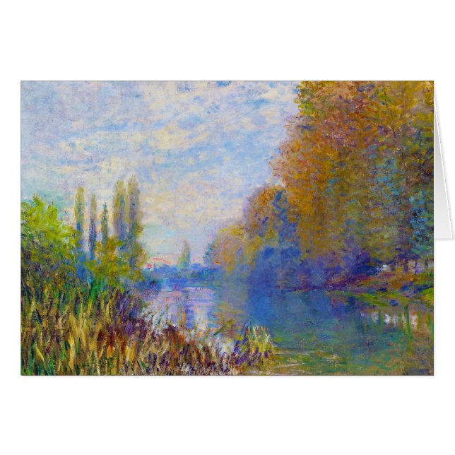 Banker av Seinen i hösten Claude Monet OBS Kort (Framsidan Horizontal)