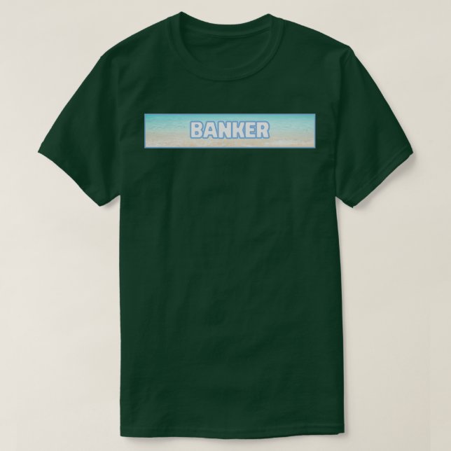 Banker Blue Beach Label T Shirt (Design framsida)