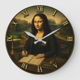 Banker Funny Mona Lisa Stor Klocka