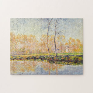 Banker i floden Epte vid Giverny Monet Fine Art Pussel