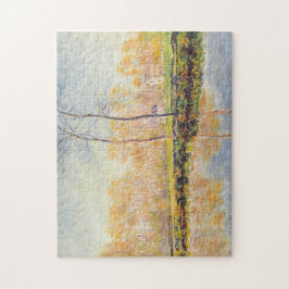 Banker i floden Epte vid Giverny Monet Fine Art Pussel