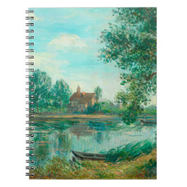 Banker i Loing in Saint-Mammès Alfred Sisley Anteckningsbok