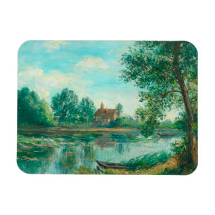 Banker i Loing in Saint-Mammès Alfred Sisley Magnet