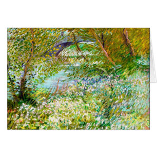 Banker i målningen av Seine Pont Clichy Van Gogh OBS Kort