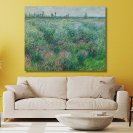 Banker i Seine nära Vétheuil, Monet 1881 Canvastryck