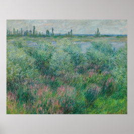 Banker i Seine nära Vétheuil, Monet 1881 Poster
