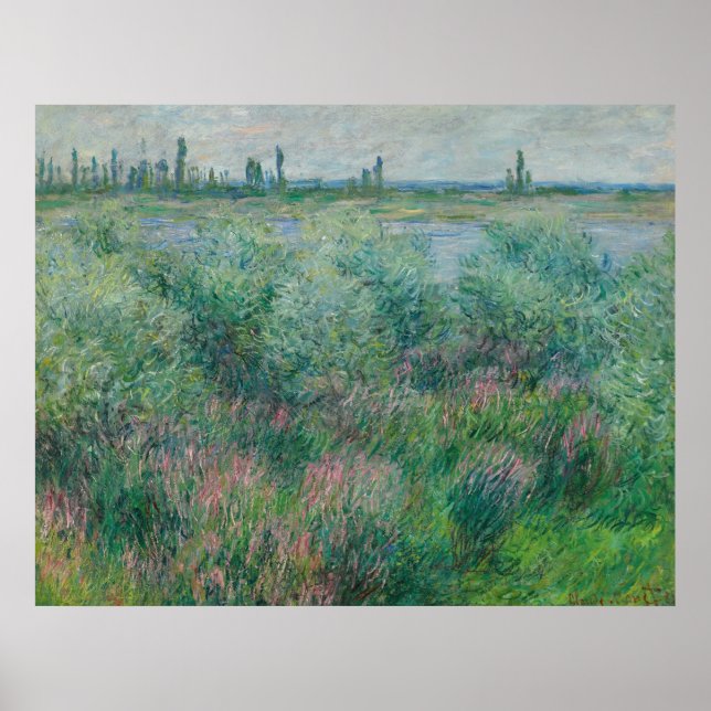 Banker i Seine nära Vétheuil, Monet 1881 Poster (Framsidan)