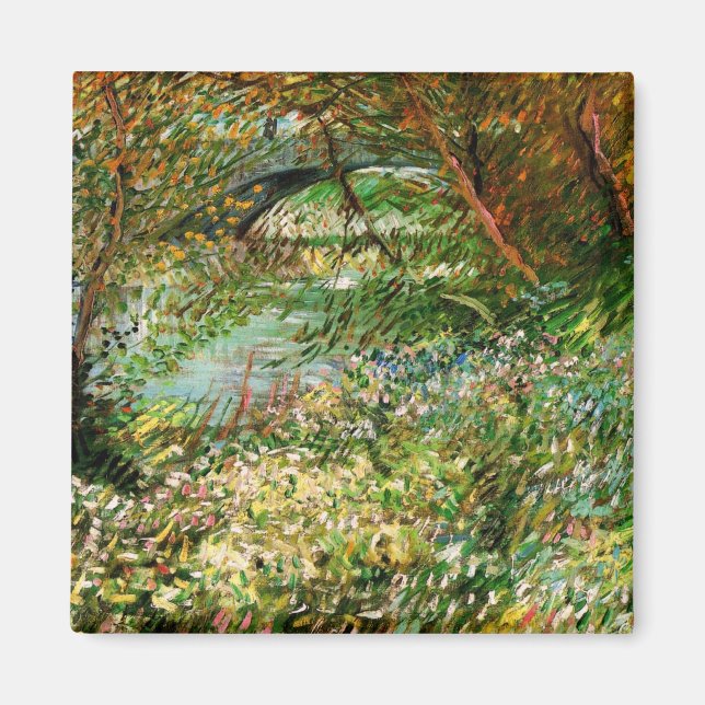 Banker i Seine, Pont de Clichy av Vincent van Gogh Magnet (Framsidan)
