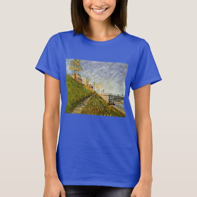 Banker i Seine, Pont de Clichy av Vincent van Gogh T Shirt (Framsida)